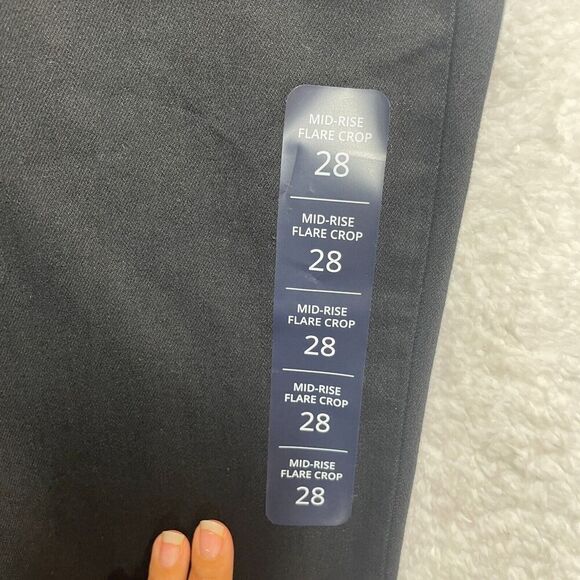 J Crew Jeans Womens 28 Black Flare Crop All Day Stretch Dark Wash Mid Rise BT057 - Picture 2 of 11